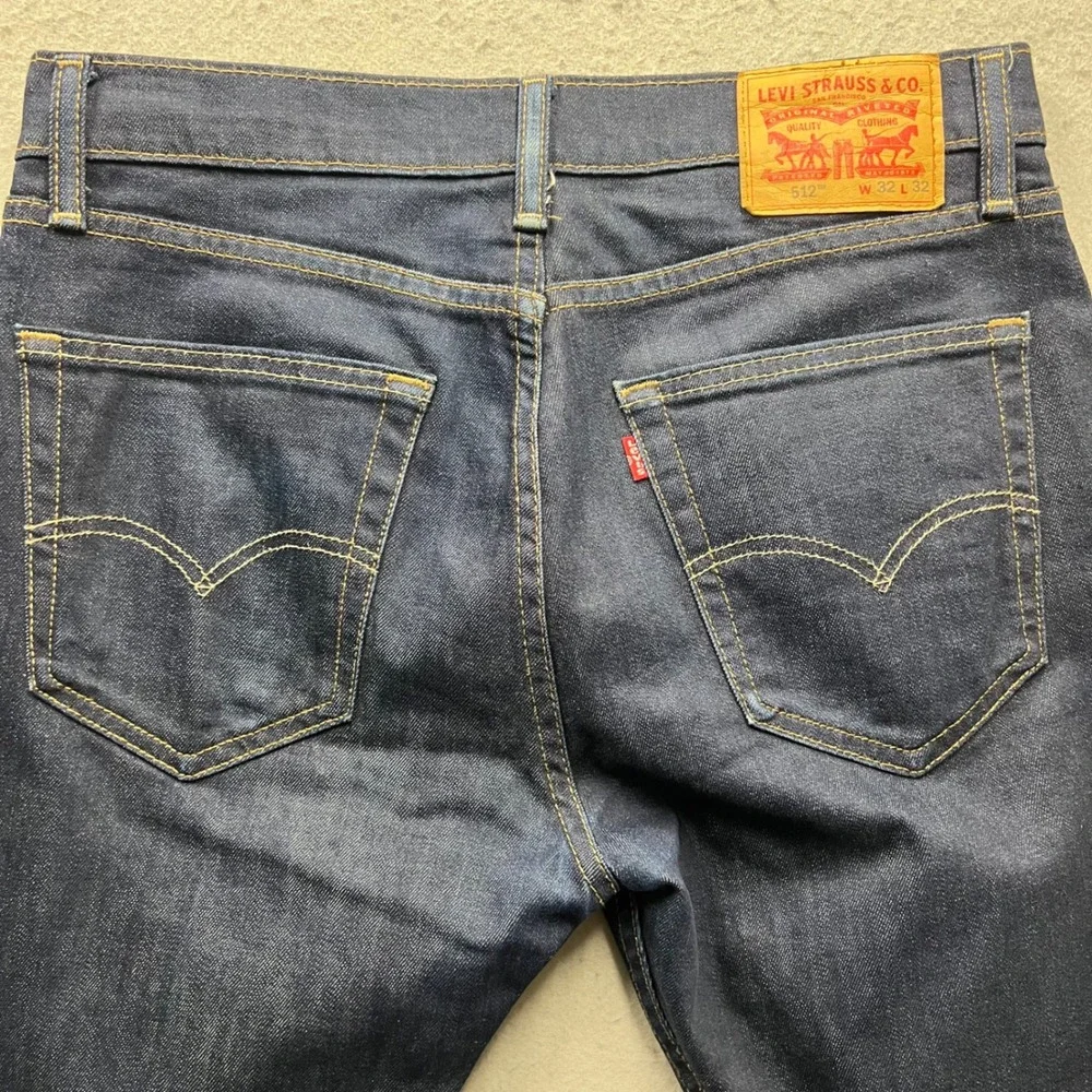 Levis 512 Slim Taper Jean Mens W32 L32 Dark Indigo Blue Stretch Denim 28833-0025